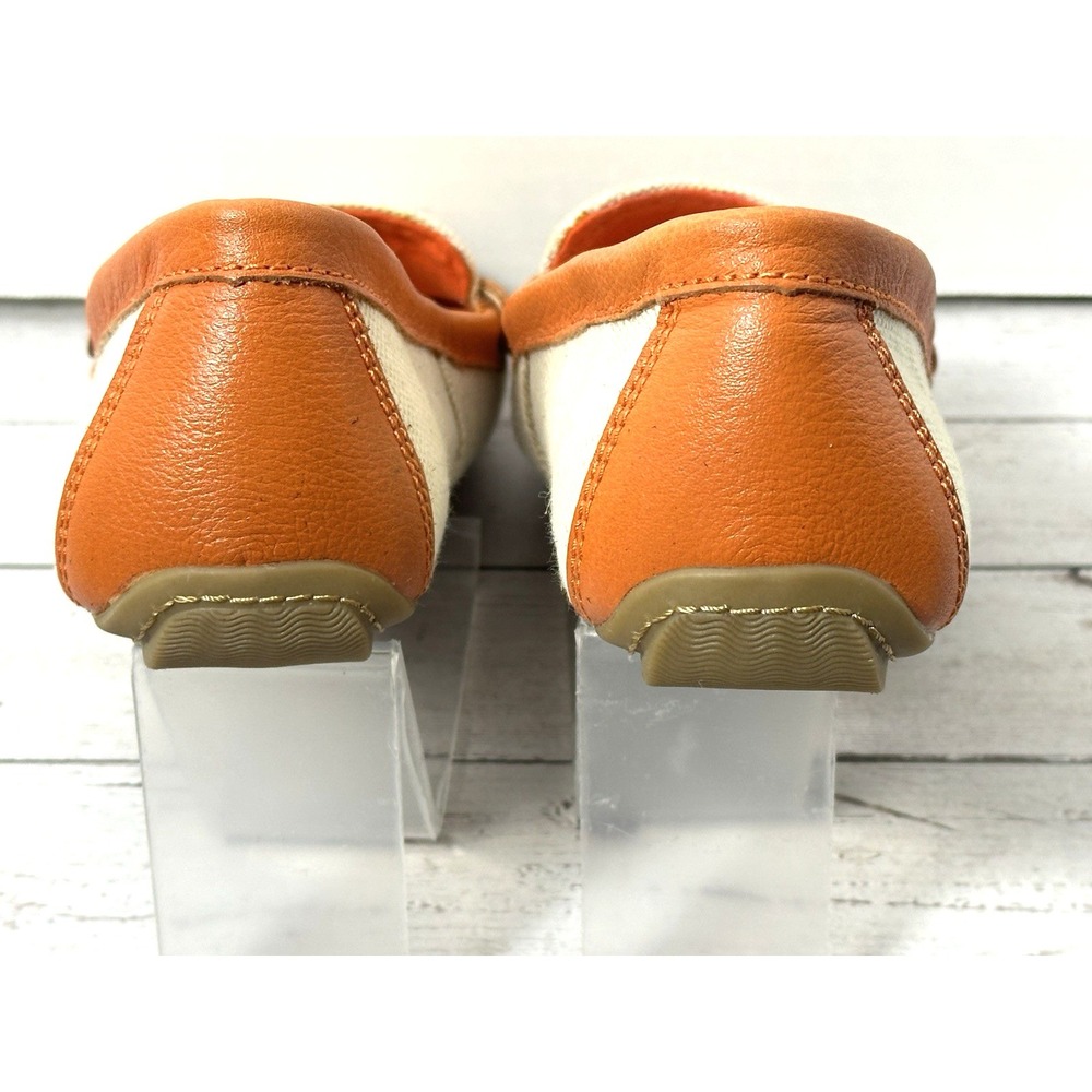 Isaac Mizrahi Live! women's loafers  Orange Trim With Canvas Size 8.5M‎ - Picture 6 of 16